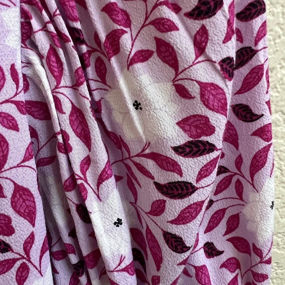 Ann Taylor NWT Mixed Floral Faux Wrap Midi Dress Puff Slv Cottagecore Sz 4P $189 - Picture 5 of 7